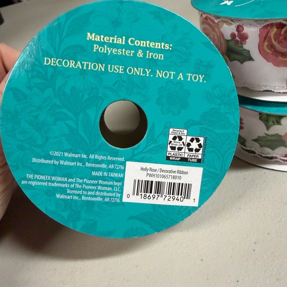 Pioneer Woman Holly Rose Floral Ribbon. 4 rolls brand new - Picture 5 of 6
